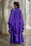 Shop_Paulmi And Harsh_Purple Embroidery, Tassels Sweetheart , Open Cape Palazzo Set _at_Aza_Fashions