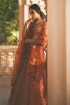 Paulmi And Harsh_Red Shantoon, Organza Sequins, Embroidery, Zari Colorblock 16 Kali Lehenga Set _at_Aza_Fashions