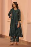 Buy Vaayu Green Muslin, Cotton Applique, Embroidery Round Jade Kurta And Pant Co-ord Set at Aza Fashions Buy_Vaayu_Green Muslin, Cotton Applique, Embroidery Round Jade Kurta And Pant Co-ord Set _at_Aza_Fashions