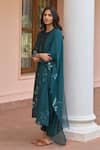 Buy Vaayu Green Silk Applique, Embroidery Round , Keyhole Jade Kurta Set Online at Aza Fashions Buy_Vaayu_Green Silk Applique, Embroidery Round , Keyhole Jade Kurta Set _Online_at_Aza_Fashions