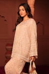 Buy_Tasuvure Indes_Pink Georgette, Chiffon Sequins, Crystals, Inaaya Kurta With Sharara _Online_at_Aza_Fashions
