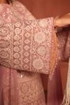 Buy_Tasuvure Indes_Pink Georgette, Chiffon Sequins, Embroidery Inaaya Crystal Kurta Sharara Set _Online_at_Aza_Fashions