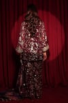 Shop_Tasuvure Indes_Maroon Georgette, Chiffon Sequins, Zaira Zardozi Embroidered Kurta And Sharara Set _at_Aza_Fashions