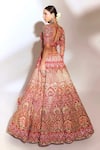 Shop_Anshika Tak Label_Red Tussar, Silk, Net Zari, Sequins, Stones, Embroidery Bridal Lehenga Set _at_Aza_Fashions