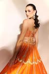 Shop_Anshika Tak Label_Orange Tussar, Silk, Net Sequins, Embroidery, Beads Scallop Lehenga Set _at_Aza_Fashions