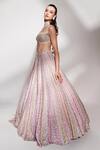 Shop_Anshika Tak Label_Pink Tussar, Silk, Net Sequins, Mirrors, Embroidery And Bridal Lehenga Set _at_Aza_Fashions