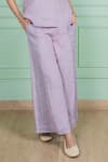 Buy Gothilo Purple Linen Lace Round , Button-down Orchid Top And Pant Set Online at Aza Fashions Buy_Gothilo_Purple Linen Lace Round , Button-down Orchid Top And Pant Set _Online_at_Aza_Fashions