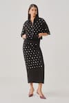 Buy_Aroka_Black Crepe Mirrors, Embroidery Constellation Skirt _at_Aza_Fashions