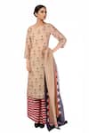 Buy Soup By Sougat Paul Beige Chanderi Round Kurta And Pant Set at Aza Fashions Buy_Soup By Sougat Paul_Beige Chanderi Round Kurta And Pant Set _at_Aza_Fashions