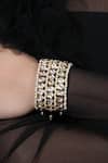Joules By Radhika_Gold Plated Pearls, Stones Regal Allure Mesh Bracelet _Online_at_Aza_Fashions