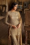 Buy Seema Gujral Gold Tissue, Georgette Sequins, Crystals, Beads, Tassels, Antique Sharara Set Online at Aza Fashions Buy_Seema Gujral_Gold Tissue, Georgette Sequins, Crystals, Beads, Tassels, Antique Sharara Set _Online_at_Aza_Fashions