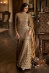 Seema Gujral Gold Tissue, Georgette Sequins, Crystals, Beads, Tassels, Antique Sharara Set at Aza Fashions Seema Gujral_Gold Tissue, Georgette Sequins, Crystals, Beads, Tassels, Antique Sharara Set _at_Aza_Fashions
