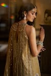 Seema Gujral Gold Tissue, Silk Sequins, Beads, Stones, Embroidery Antique Kurta Pant Set Online at Aza Fashions Seema Gujral_Gold Tissue, Silk Sequins, Beads, Stones, Embroidery Antique Kurta Pant Set _Online_at_Aza_Fashions