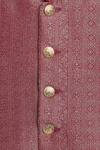 Buy_Tiber Taber_Maroon Brocade, Viscose Studs Floral Woven Bundi _Online_at_Aza_Fashions