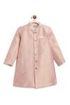 Shop Tiber Taber Pink Viscose, Brocade, Cotton Embroidery, Studs Floral Woven Sherwani Set Shop_Tiber Taber_Pink Viscose, Brocade, Cotton Embroidery, Studs Floral Woven Sherwani Set