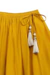 Buy_Tiber Taber_Yellow Viscose, Polyester Embroidery, Tassels, Contrast Bordered Lehenga Set 