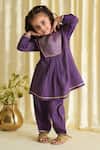 Buy_Tiber Taber_Purple Viscose, Brocade, Polyester Lace Woven Bodice Kurta With Salwar _at_Aza_Fashions