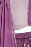 Buy_Tiber Taber_Purple Viscose, Brocade, Polyester, Silk Lace, Tassels Flared Lehenga Set _Online
