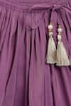 Shop_Tiber Taber_Purple Viscose, Brocade, Polyester, Silk Lace, Tassels Flared Lehenga Set _Online