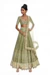 Buy Neha Khullar Green Raw Silk Gota, Sequin U Neck And Dabka Embroidered Lehenga Set at Aza Fashions Buy_Neha Khullar_Green Raw Silk Gota, Sequin U Neck And Dabka Embroidered Lehenga Set _at_Aza_Fashions