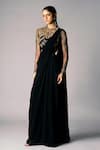 Buy Vivek Patel Black Georgette Sequins, Beads, Embroidery 3d Saree Gown at Aza Fashions Buy_Vivek Patel_Black Georgette Sequins, Beads, Embroidery 3d Saree Gown _at_Aza_Fashions
