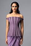 Vivek Patel Lavender Dupion, Bemberg, Satin, Silk, Crepe Beads, Off Corset With Skirt Online at Aza Fashions Vivek Patel_Lavender Dupion, Bemberg, Satin, Silk, Crepe Beads, Off Corset With Skirt _Online_at_Aza_Fashions