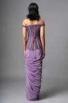 Shop Vivek Patel Lavender Dupion, Bemberg, Satin, Silk, Crepe Beads, Off Corset With Skirt at Aza Fashions Shop_Vivek Patel_Lavender Dupion, Bemberg, Satin, Silk, Crepe Beads, Off Corset With Skirt _at_Aza_Fashions