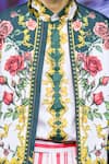 Buy_MR. Ajay Kumar_Green Cotton Satin, Lycra Echoes Print Bomber Jacket 