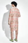 Shop_MR. Ajay Kumar_Beige Silk, Linen Ambar Print Kurta Set _at_Aza_Fashions