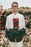 Buy_MR. Ajay Kumar_White Cotton Manush Signature Print Shirt _at_Aza_Fashions