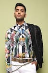 Shop_MR. Ajay Kumar_Multi Color Cotton Soul Signature Print Shirt _Online_at_Aza_Fashions