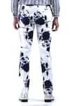 Shop MR. Ajay Kumar White Cotton Blue Rose Print Trouser Online at Aza Fashions Shop_MR. Ajay Kumar_White Cotton Blue Rose Print Trouser _Online_at_Aza_Fashions