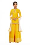 Buy_Neha Khullar_White Yellow And Embroidered Kurta Set _at_Aza_Fashions