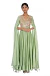 Buy_Neha Khullar_Green Pastel Embellished Anarkali Gown _at_Aza_Fashions