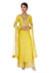 Buy_Neha Khullar_Yellow Embroidered Kurta Set _at_Aza_Fashions