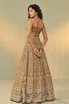Shop_Cedar & Pine_Gold Organza, Georgette, Tulle Embroidery, Sequins, Zuleikha Blouse Lehenga Set _at_Aza_Fashions