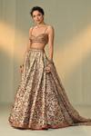 Buy_Cedar & Pine_Multi Color Dupion, Organza Embroidery, Sequins, Ghalib Floral Print Lehenga Set _Online_at_Aza_Fashions