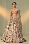 Cedar & Pine_Multi Color Dupion, Organza Embroidery, Sequins, Ghalib Floral Print Lehenga Set _at_Aza_Fashions