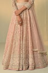Shop_Cedar & Pine_Pink Organza, Tulle Embroidery, Sequins, Stones, Ghulzar Dori Lehenga Set _Online_at_Aza_Fashions