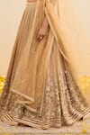 Shop Cedar & Pine Gold Tulle Embroidery, Sequins, Stones, Beads Majestic Floral Lehenga Set Online at Aza Fashions Shop_Cedar & Pine_Gold Tulle Embroidery, Sequins, Stones, Beads Majestic Floral Lehenga Set _Online_at_Aza_Fashions