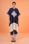 Buy_Origani_Blue Chanderi Silk Applique, Embroidery Split Resham Work Kurta And Pant Set _Online_at_Aza_Fashions
