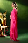 Samyukta Singhania_Fuchsia Silk, Shantoon, Chiffon Embroidery, Gota Patti, Yoke Kurta Sharara Set _at_Aza_Fashions