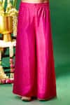 Samyukta Singhania_Fuchsia Silk, Shantoon, Chiffon Embroidery, Gota Patti, Yoke Kurta Sharara Set 
