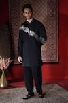 Shop_AUGUST by Swati Akash Jhunjhunwala_Black Sequins Work Kurta Set _at_Aza_Fashions