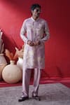 Buy_AUGUST by Swati Akash Jhunjhunwala_Pink Organza Embroidery Floral Kurta Set _at_Aza_Fashions