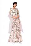 Buy_Mani Bhatia_Pink Floral Print Kurta Lehenga Set _at_Aza_Fashions