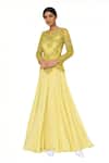 Buy_Mani Bhatia_Yellow Embellished Flared Gown _at_Aza_Fashions