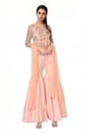 Buy_Mani Bhatia_Pink Embroidered Blouse And Sharara Set _at_Aza_Fashions