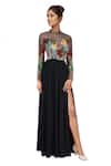Buy_Huemn_Black Embroidered Gown _at_Aza_Fashions