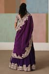 Shop_Mishru_Purple Tulle, Organza Embroidery, Sequins, Zari Ruhani Lehenga Blouse Set _at_Aza_Fashions
